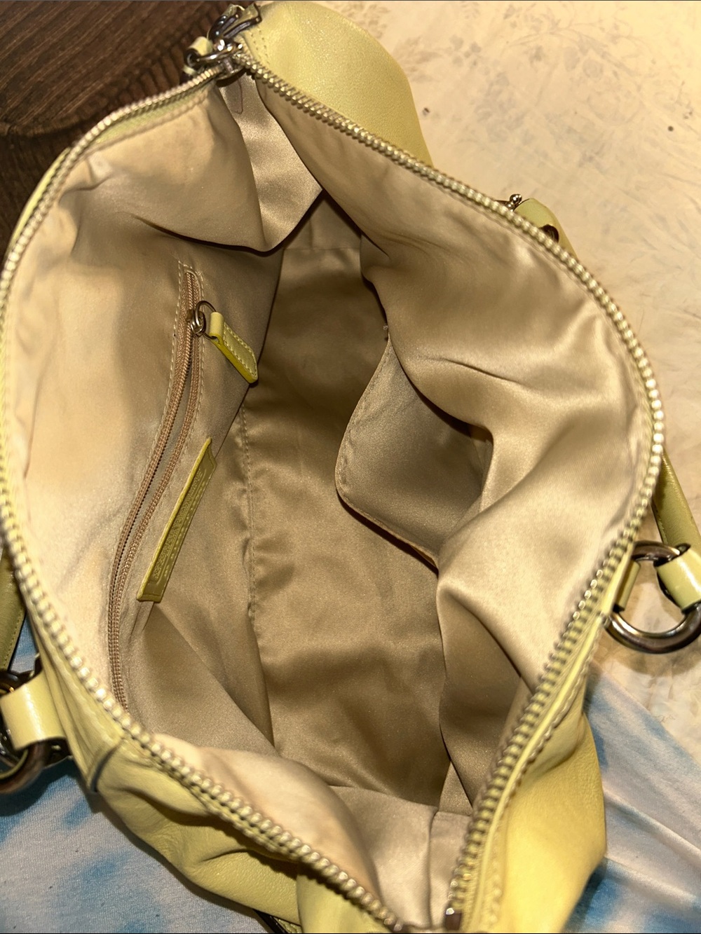 Coach lime green Leather Shoulder Bag with Top Handles - Picture 12 of 16